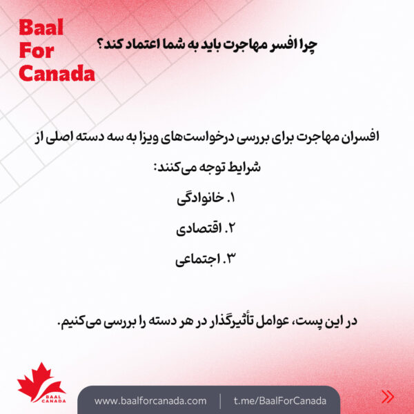 عوامل مهم در پذیرش ویزا